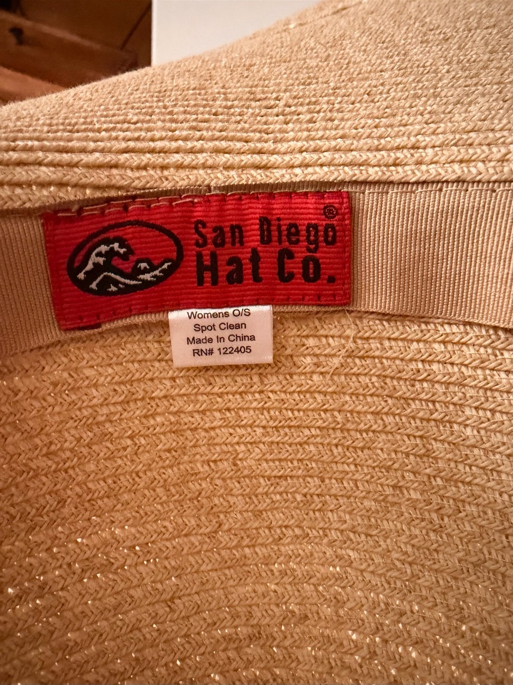 Women’s Extra Wide Brim Straw Sun Hat - Tan - Picture 3 of 3